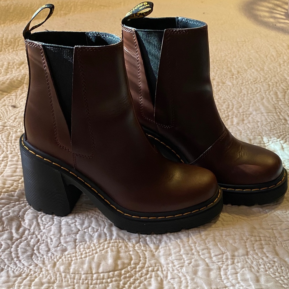 Dr. Martens Dark Brown Heeled Boots